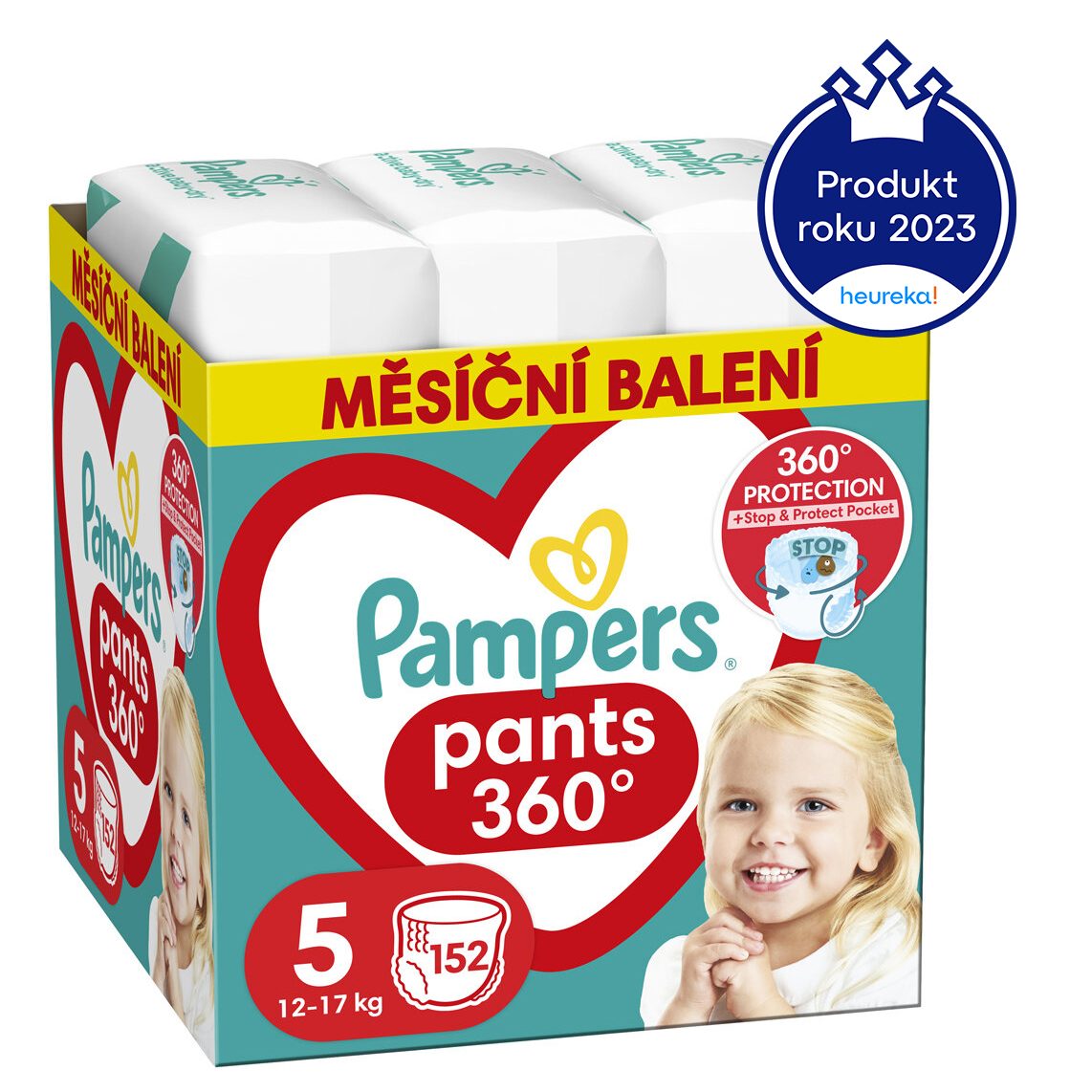 PAMPERS Activ Baby-Dry Pants Nohavičky plienkové jednorazové 5 (12-17 kg) 152 ks - MESAČNÁ ZÁSOBA – Obrázok 2