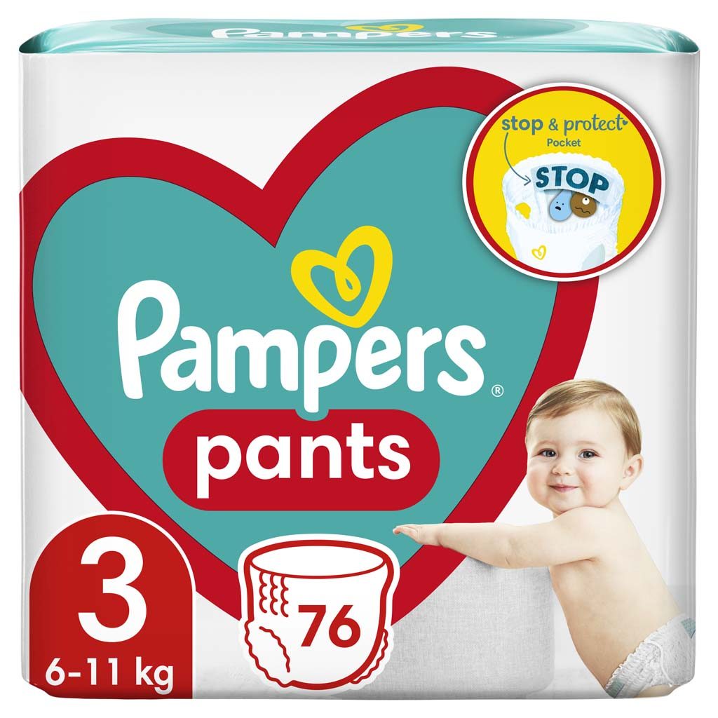 PAMPERS Active Baby Pants Nohavičkové plienky veľ. 3 (76 ks plienok) 6-11 kg – Obrázok 2