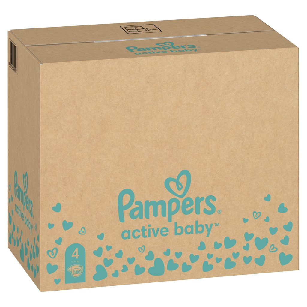 PAMPERS Active Baby Plienky jednorazové 4 (9-14 kg) 180 ks - MESAČNÁ ZÁSOBA – Obrázok 4