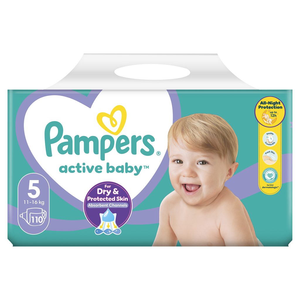 PAMPERS Active Baby Plienky jednorazové 5 (11-16 kg) 110 ks – Obrázok 3