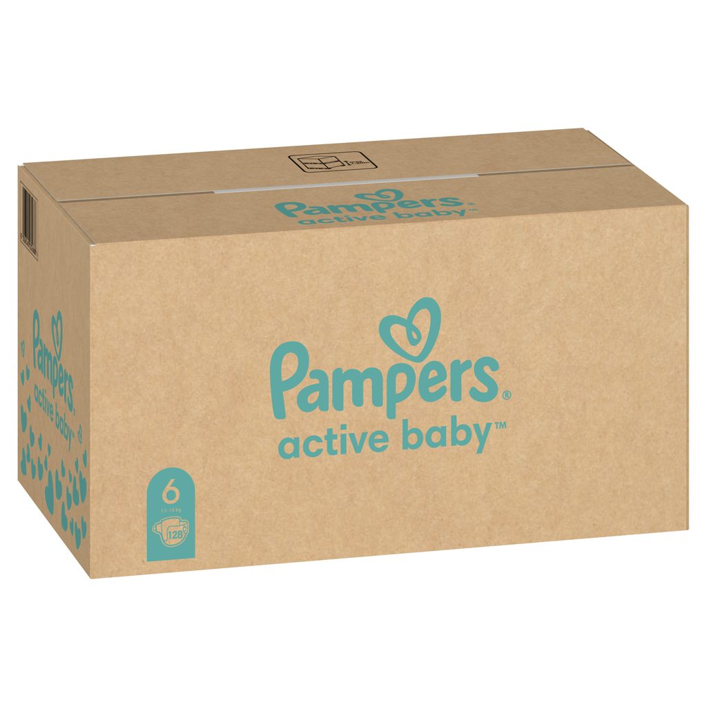 PAMPERS Active Baby Plienky jednorazové 6 (13-18 kg) 128 ks - MESAČNÁ ZÁSOBA – Obrázok 4