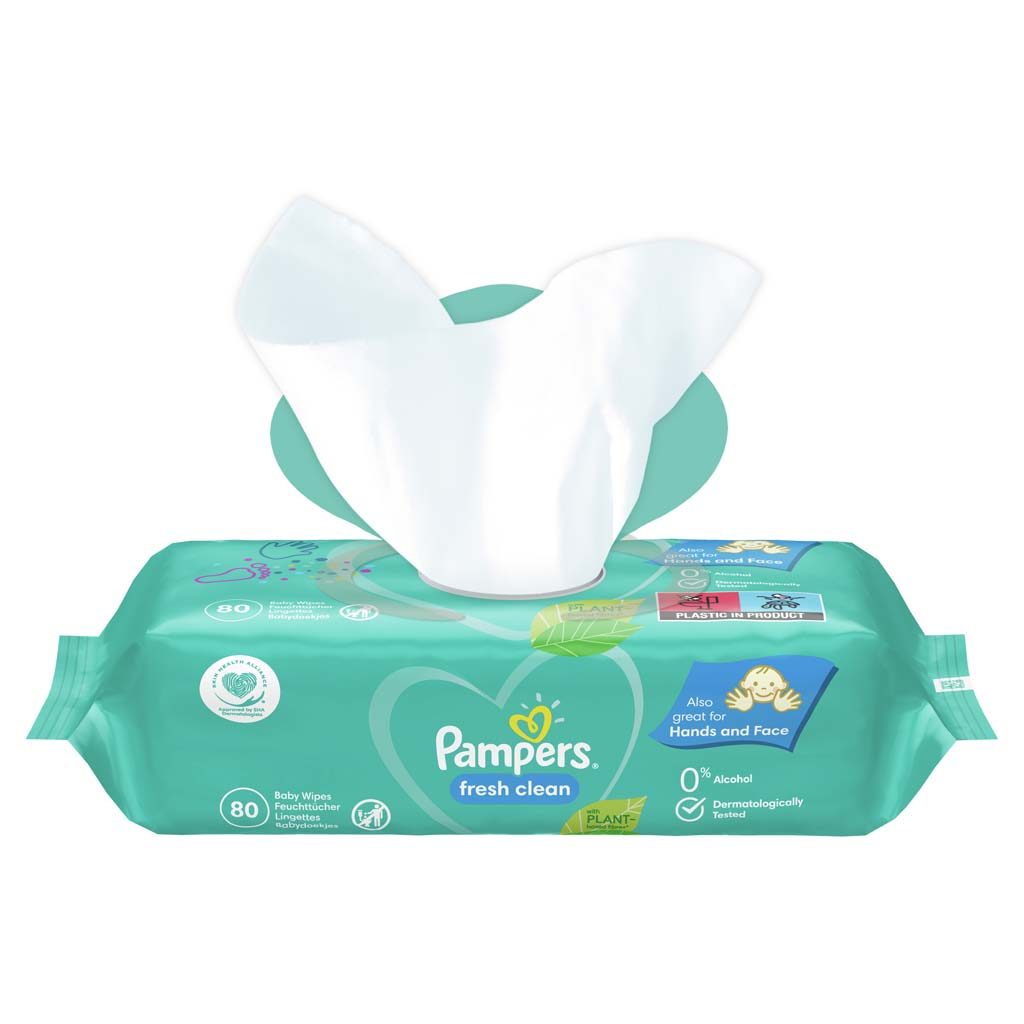 PAMPERS Fresh Clean XXL Vlhčené obrúsky 4x80 ks – Obrázok 5