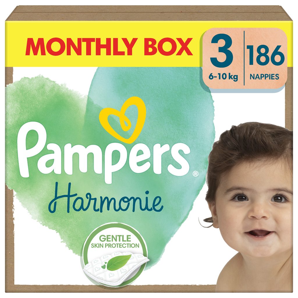 PAMPERS Plienky jednorázové Harmonie Baby veľ. 3, 186 ks, 6kg-10kg – Obrázok 2