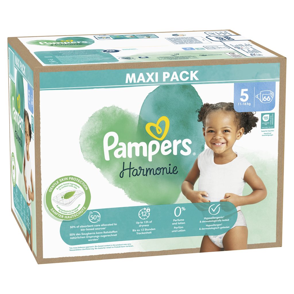 PAMPERS Plienky jednorázové Harmonie Baby veľ. 5, 66 ks, 11kg-16kg – Obrázok 3
