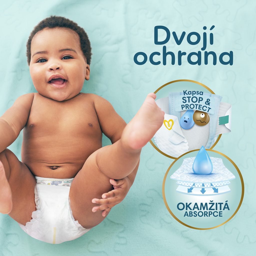 PAMPERS Plienky jednorázové Premium Care veľ. 1, 156 ks, 2kg-5kg – Obrázok 4