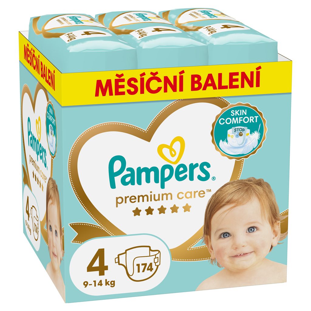 PAMPERS Plienky jednorázové Premium Care veľ. 4 (174 ks) 9-14 kg - mesačné balenie – Obrázok 2
