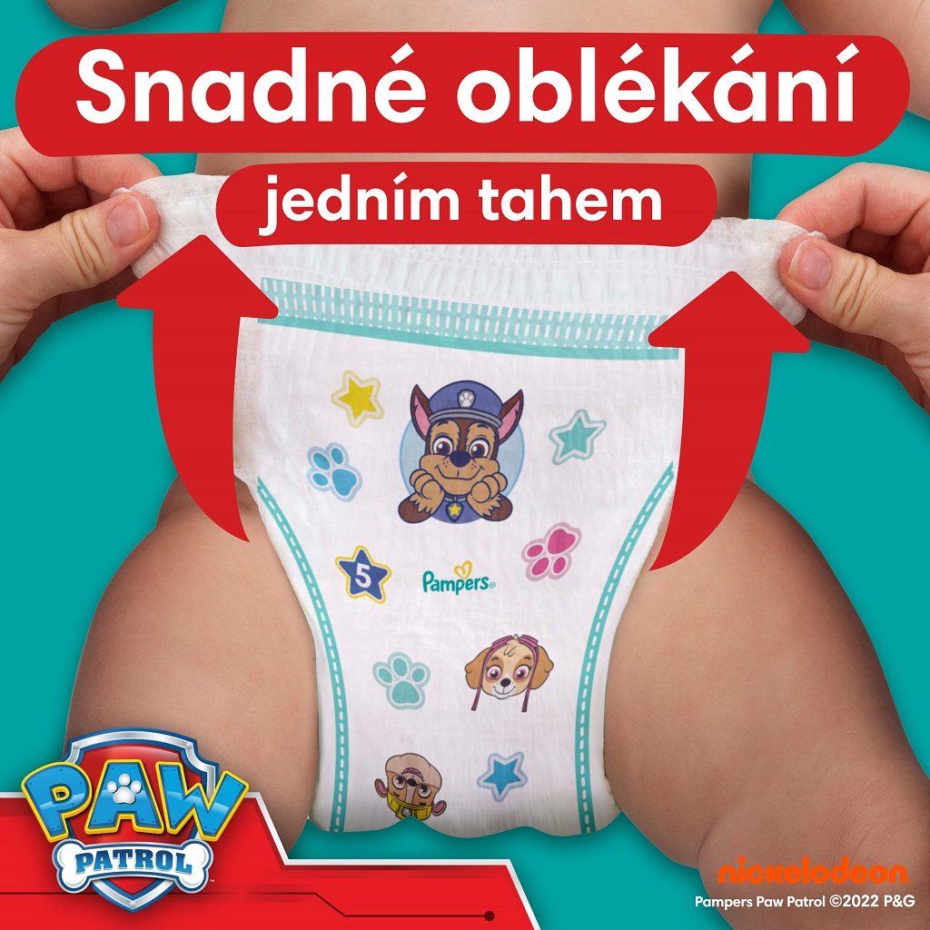 PAMPERS Plienky nohavičkové Active Baby Pants Paw Patrol veľ. 5 (12-17 kg) 66 ks – Obrázok 3