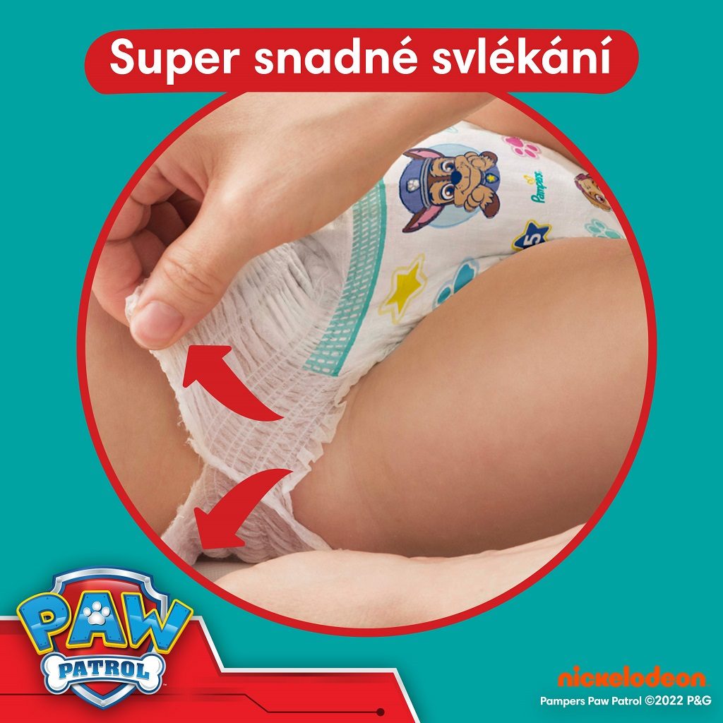 PAMPERS Plienky nohavičkové Active Baby Pants Paw Patrol veľ. 5 (12-17 kg) 66 ks – Obrázok 5