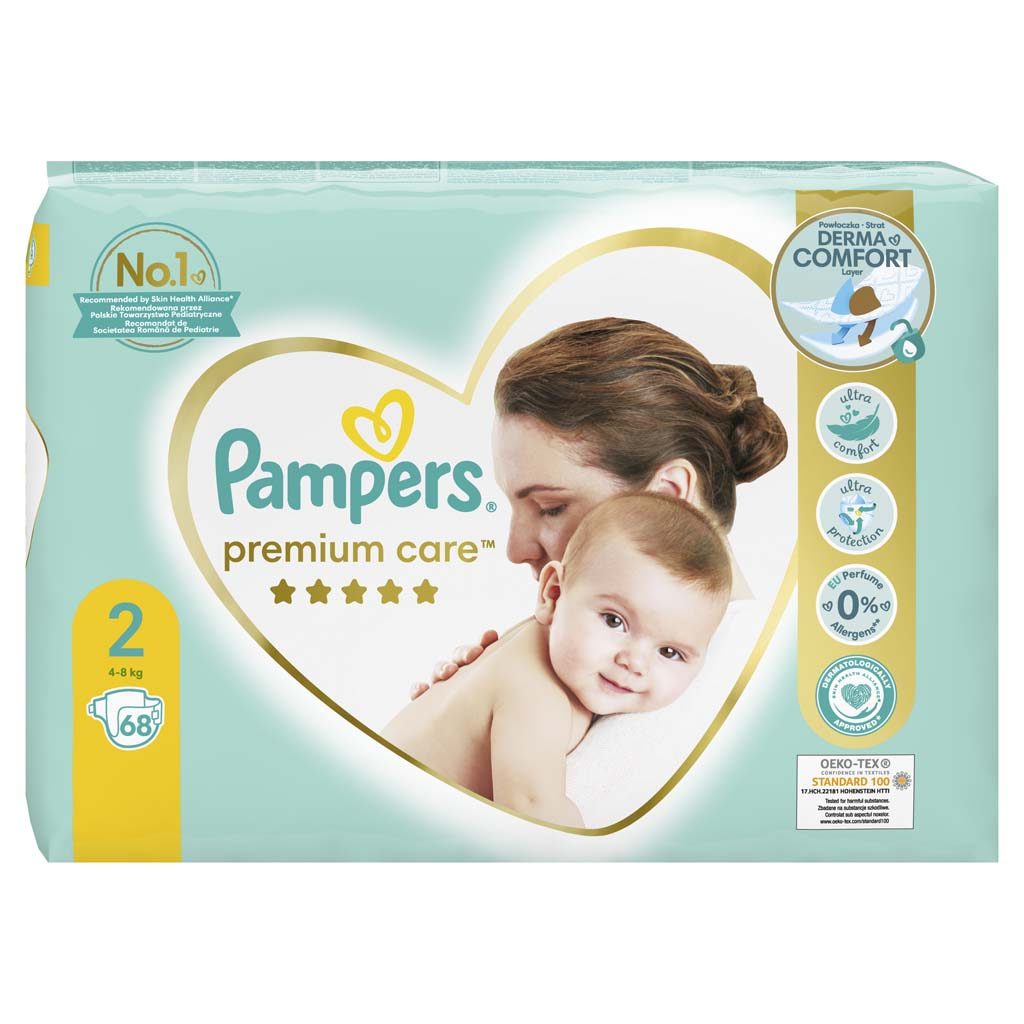 PAMPERS Premium Care Plienky jednorazové 2 (4-8 kg) 68 ks – Obrázok 5