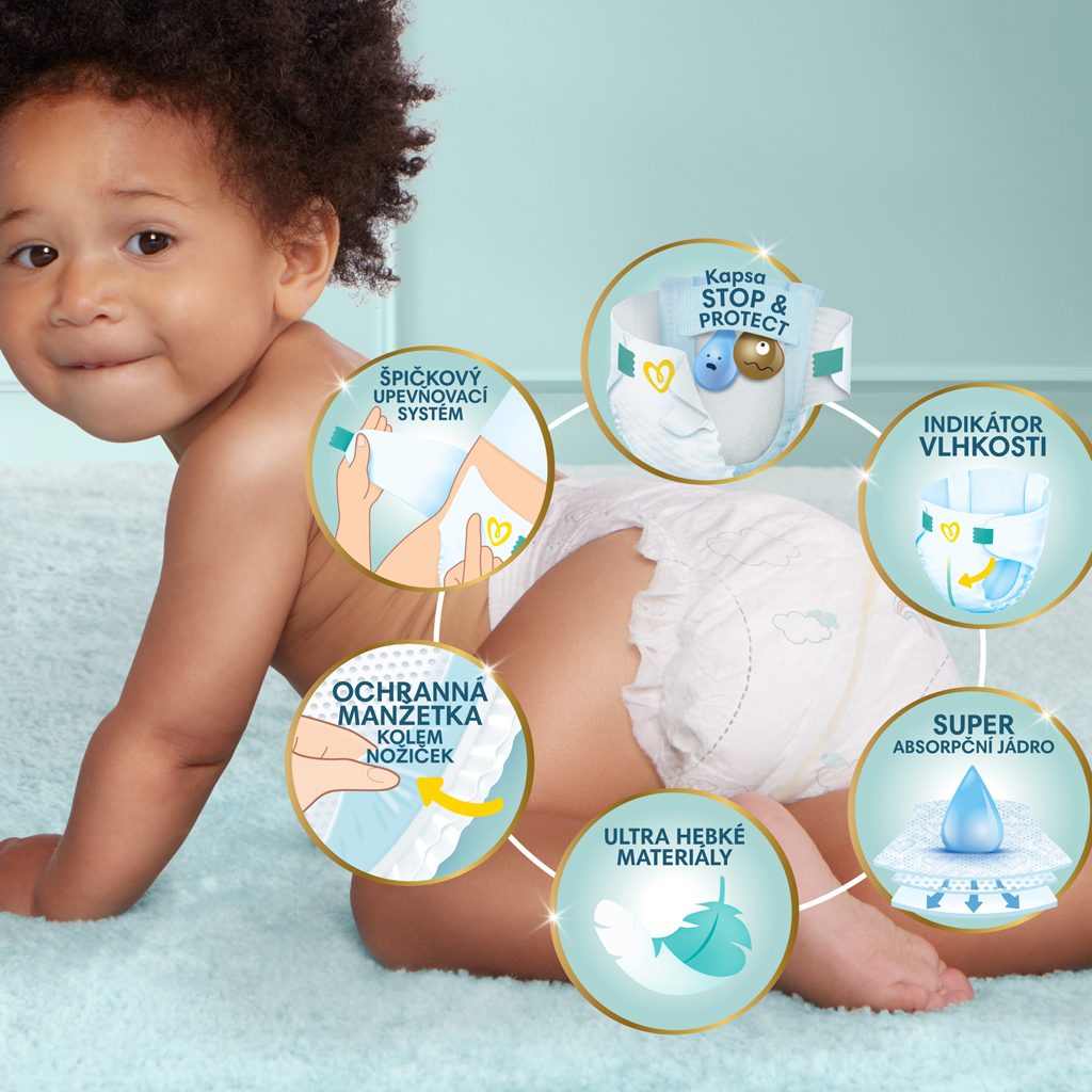PAMPERS Premium Care Plienky jednorazové 3 (6-10 kg) 120 ks – Obrázok 5