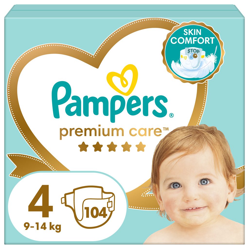 PAMPERS Premium Care Plienky jednorazové 4 (9-14 kg) 104 ks - MEGA PACK – Obrázok 2