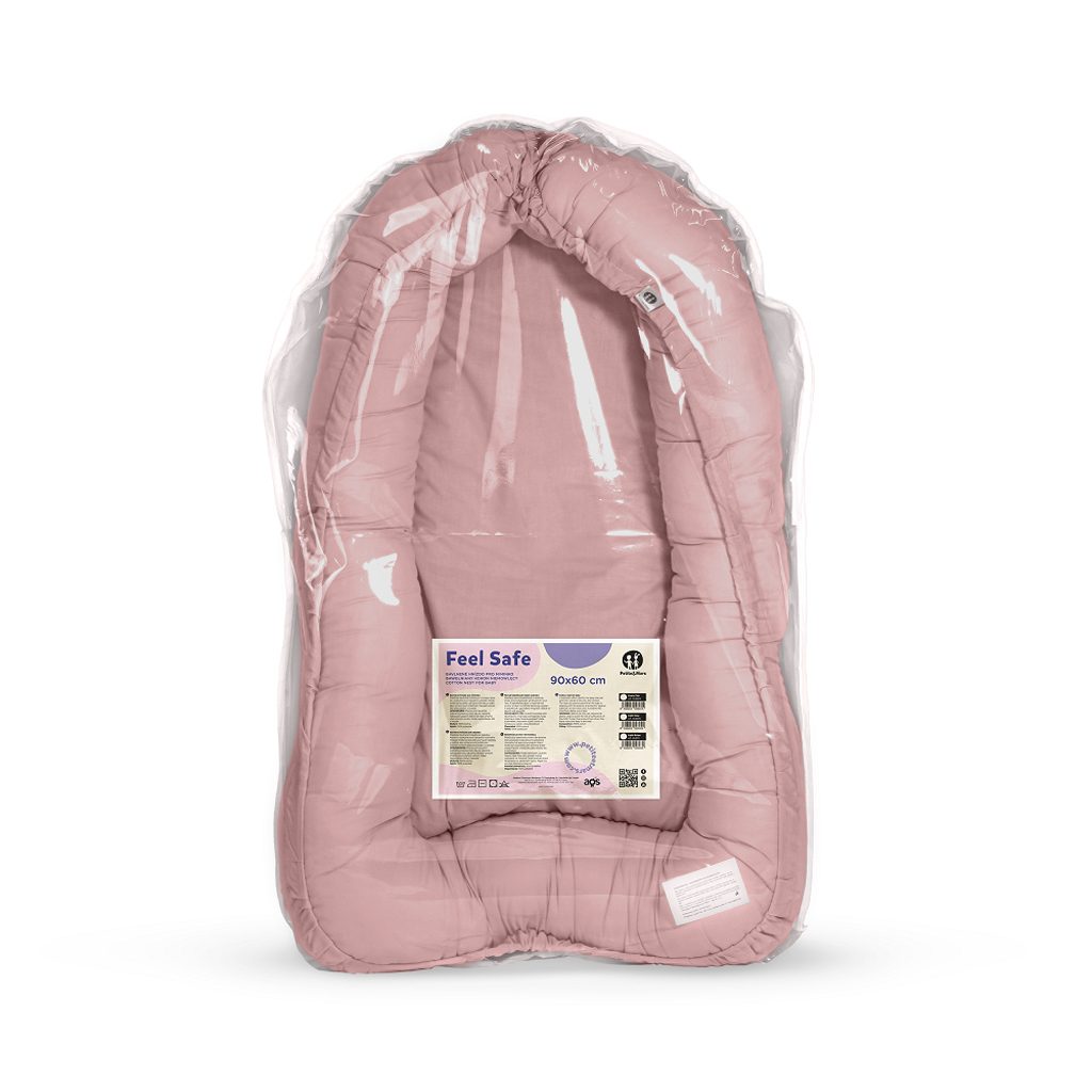 PETITE&MARS Hniezdo ochranné pre bábätko FEEL SAFE Dusty Pink 90 x 60 cm – Obrázok 4