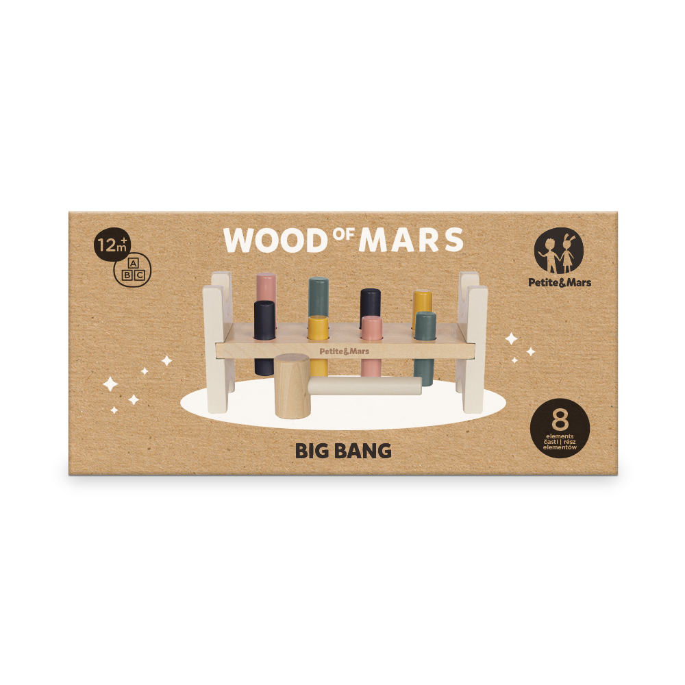 PETITE&MARS Hračka drevená Big Bang Wood of Mars 12m+ – Obrázok 3