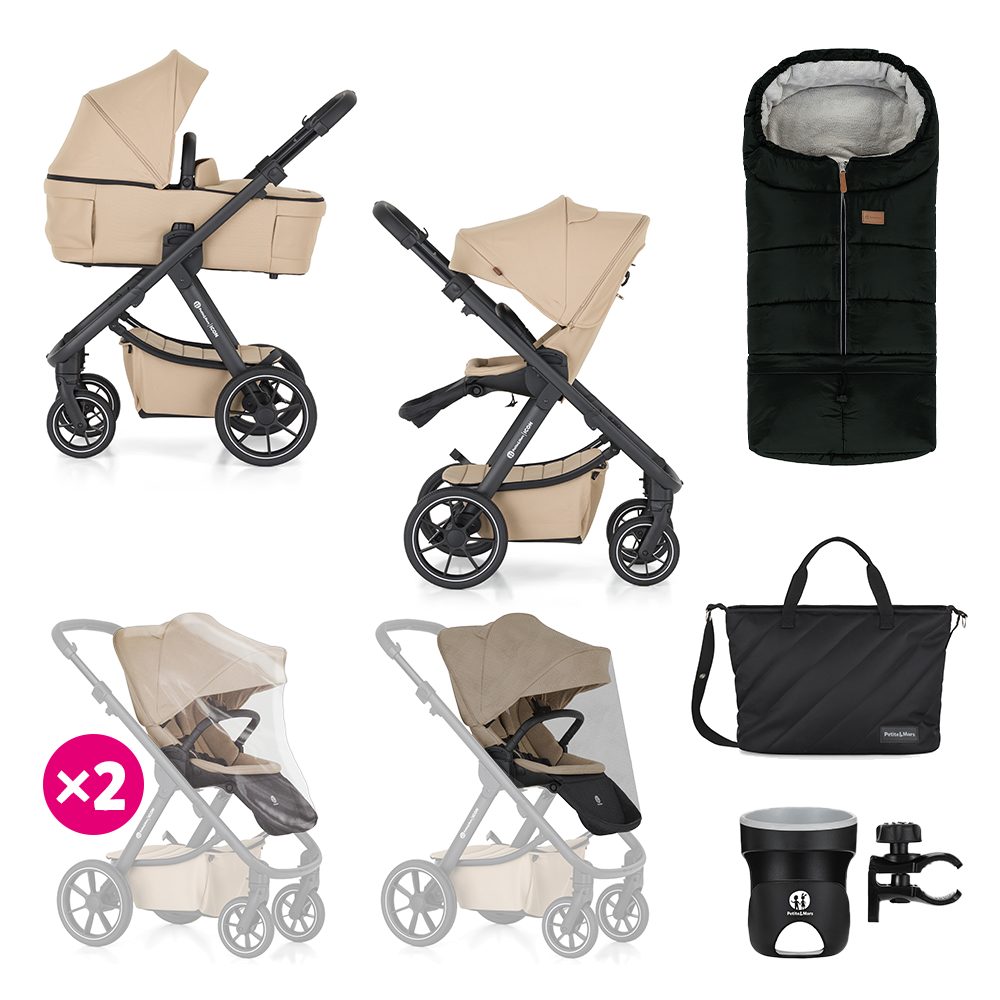 PETITE&MARS Kočík kombinovaný ICON 2v1 Mocha Beige XXL RWS