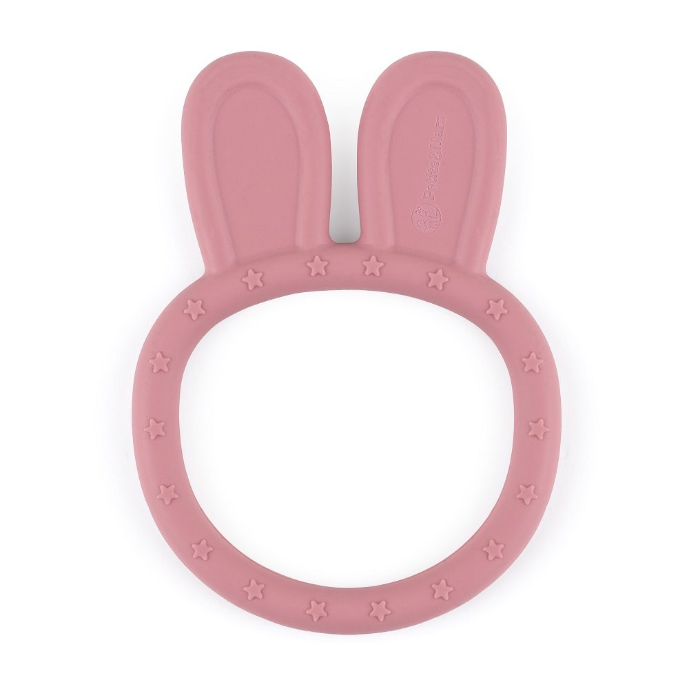PETITE&MARS Hryzačka silikónová Bunny Dusty Rose 0m+ – Obrázok 3