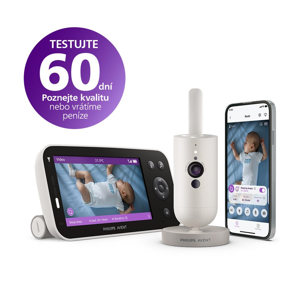 Philips AVENT Pestúnka detská chytrá Premium s prekladom plaču, sledovaním spánku a dýchania SCD971 – Obrázok 2