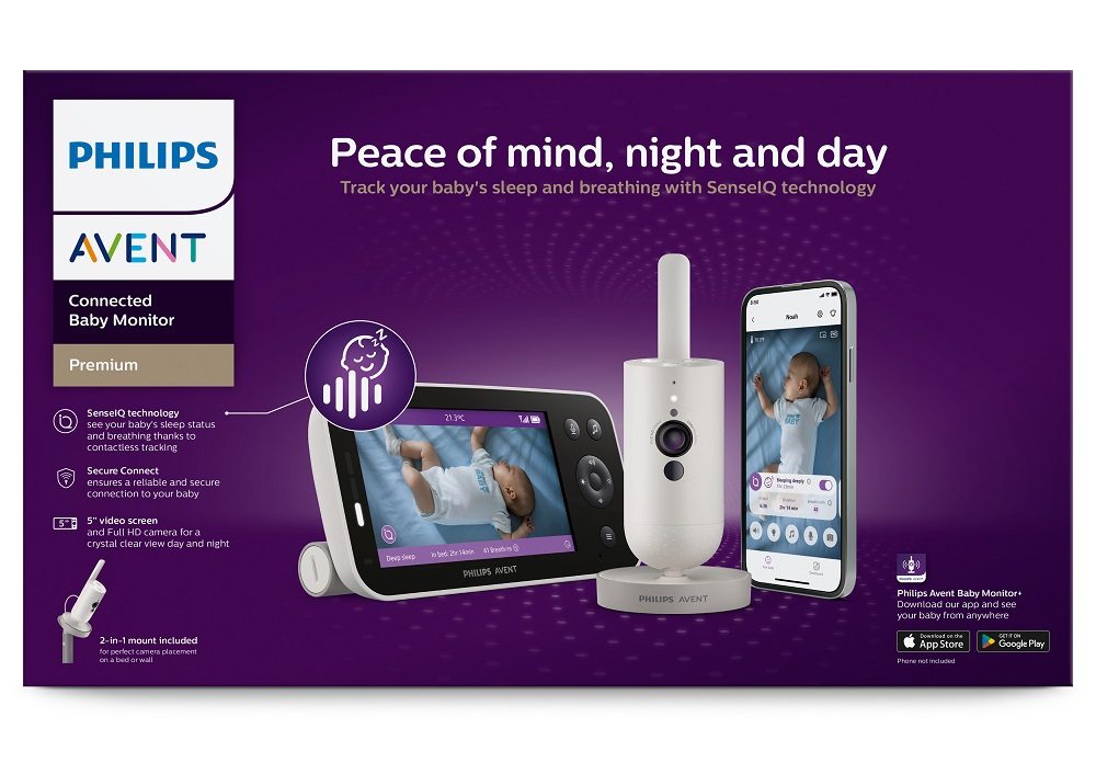 Philips AVENT Pestúnka detská chytrá Premium s prekladom plaču, sledovaním spánku a dýchania SCD971 – Obrázok 18
