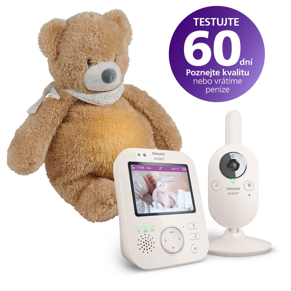 Philips AVENT Pestúnka detská video SCD891/26+NATTOU Uspávačik 4v1 Sleepy Bear Pale Brown 0m+ – Obrázok 2