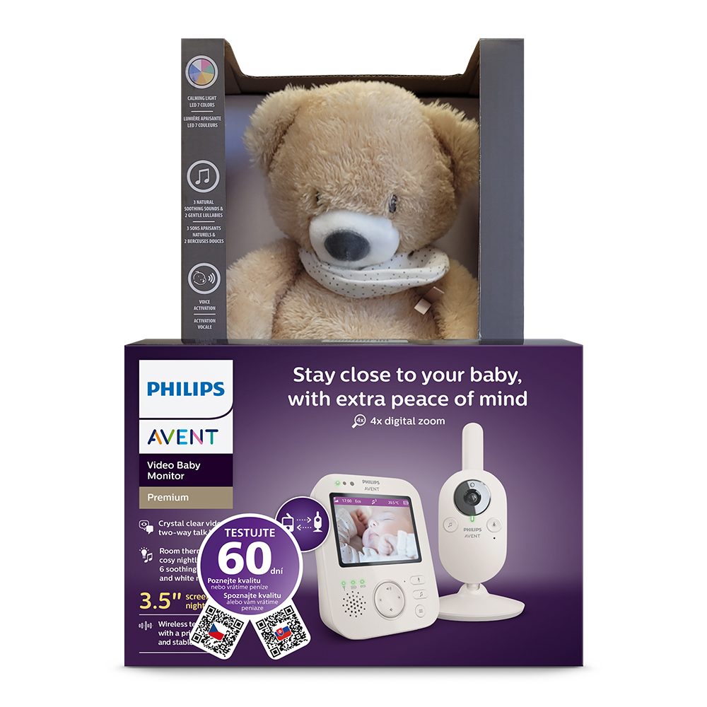 Philips AVENT Pestúnka detská video SCD891/26+NATTOU Uspávačik 4v1 Sleepy Bear Pale Brown 0m+ – Obrázok 5