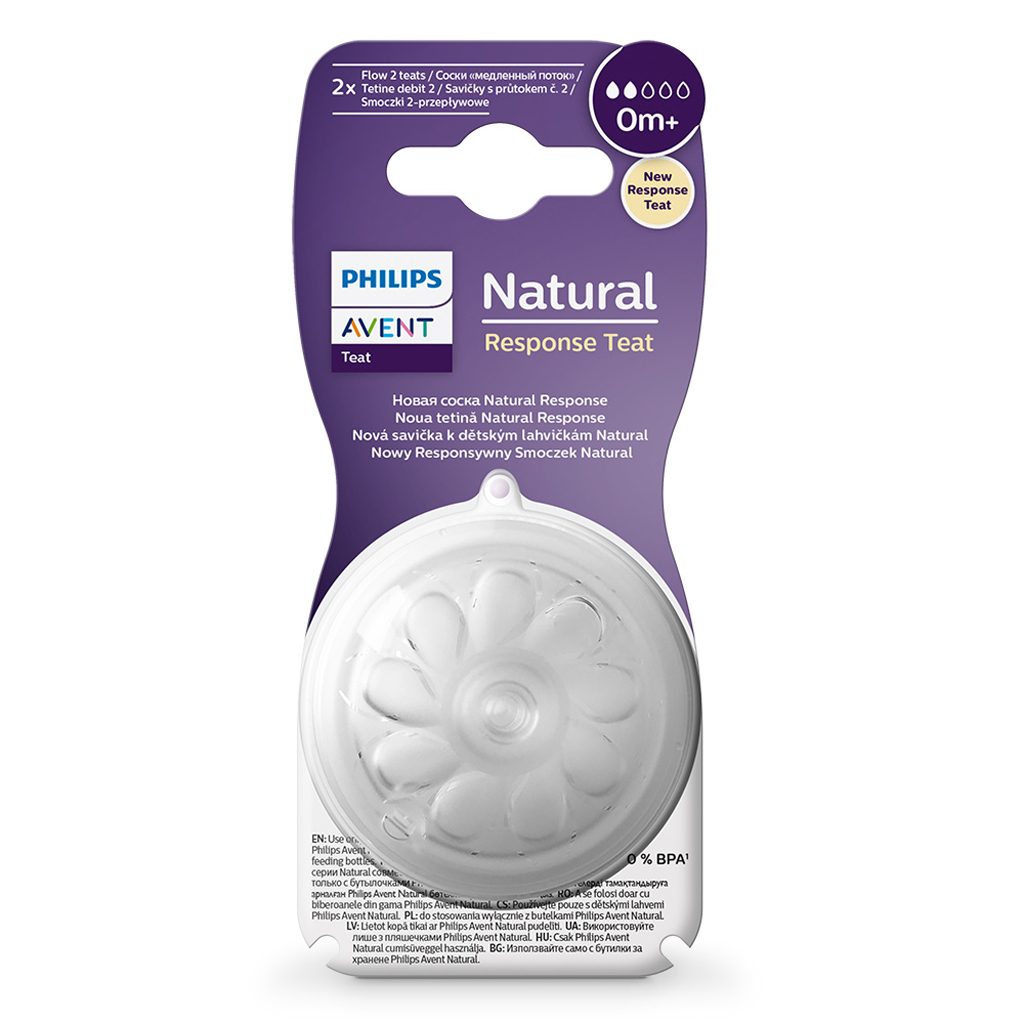 Philips AVENT Cumlík Natural Response 2 novorodenecký prietok 0m+, 2 ks – Obrázok 3