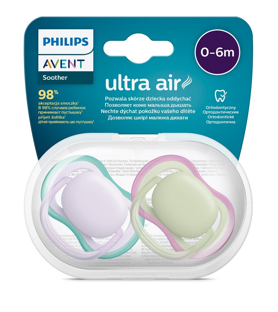 Philips AVENT Cumlík Ultra air neutral 0-6m dievča fialová 2ks – Obrázok 3