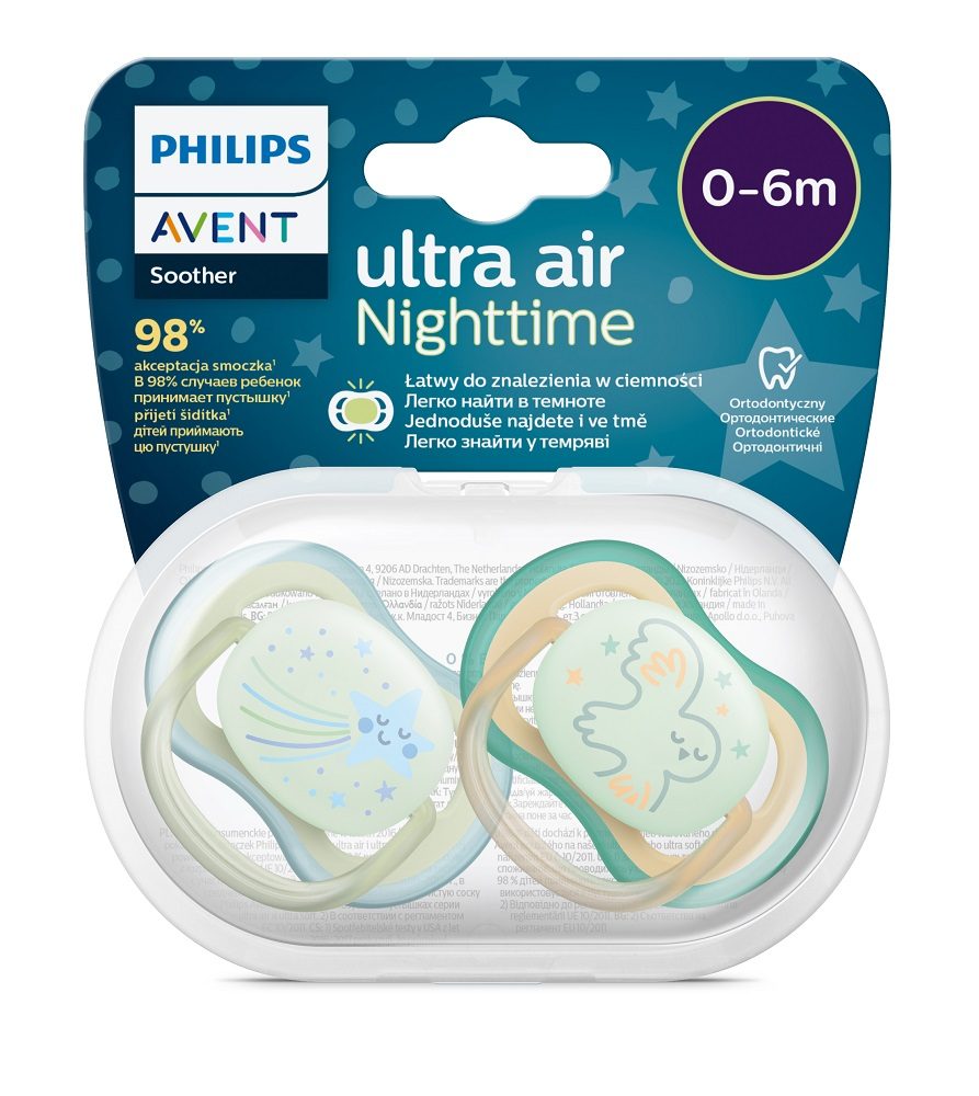 Philips AVENT Cumlík Ultra air nočný 0-6m chlapec 2ks – Obrázok 3