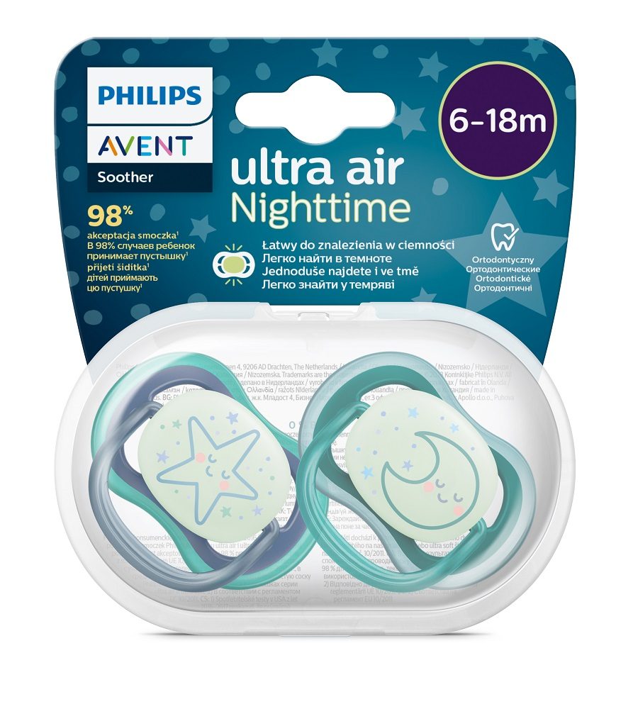 Philips AVENT Cumlík Ultra air nočný 6-18m chlapec 2ks – Obrázok 3