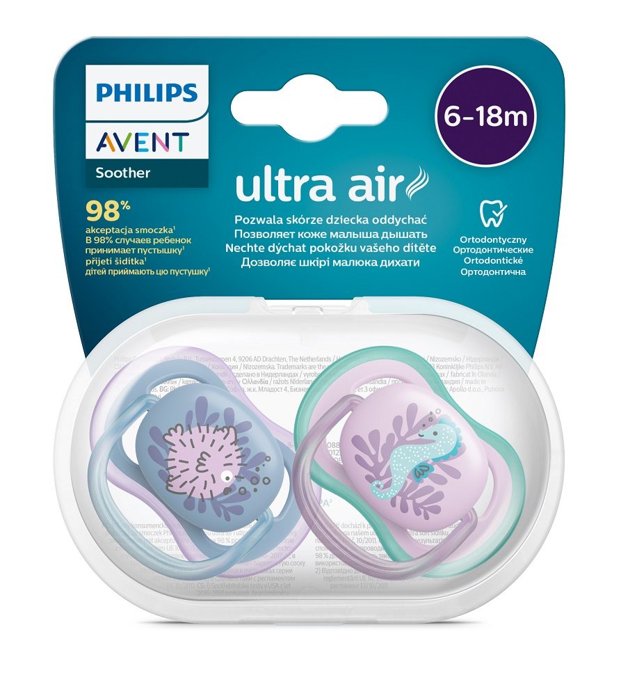 Philips AVENT Cumlík Ultra air obrázok 6-18m dievča (more) 2ks – Obrázok 3