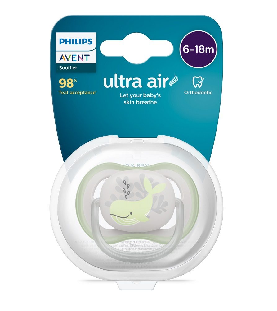 Philips AVENT Cumlík Ultra air obrázok 6-18m veľryba 1ks – Obrázok 3