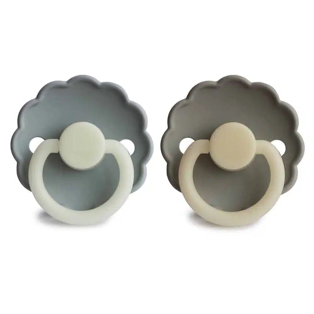 DVOJBALENIE CUMLÍKOV FRIGG DAISY NIGHT FRENCH GRAY/ PORTOBELLO, 0-6M, SILIKÓN – Obrázok 2
