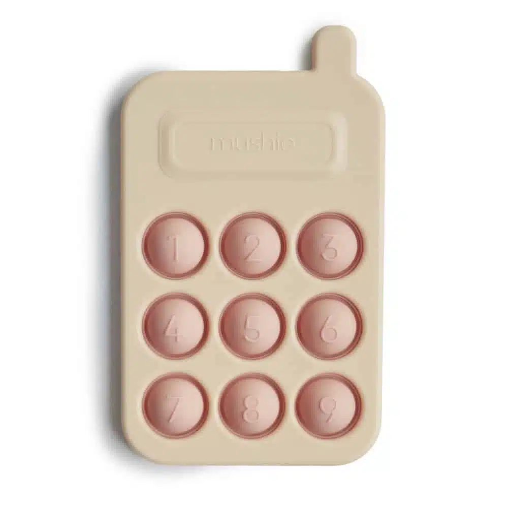 SILIKÓNOVÝ TELEFÓN S TLAČIDLAMI POP-IT MUSHIE - BLUSH