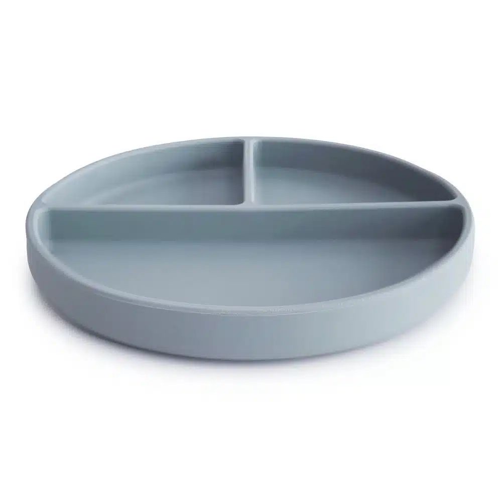 DELENÝ SILIKÓNOVÝ TANIER S PRÍSAVKOU MUSHIE - POWDER BLUE – Obrázok 2