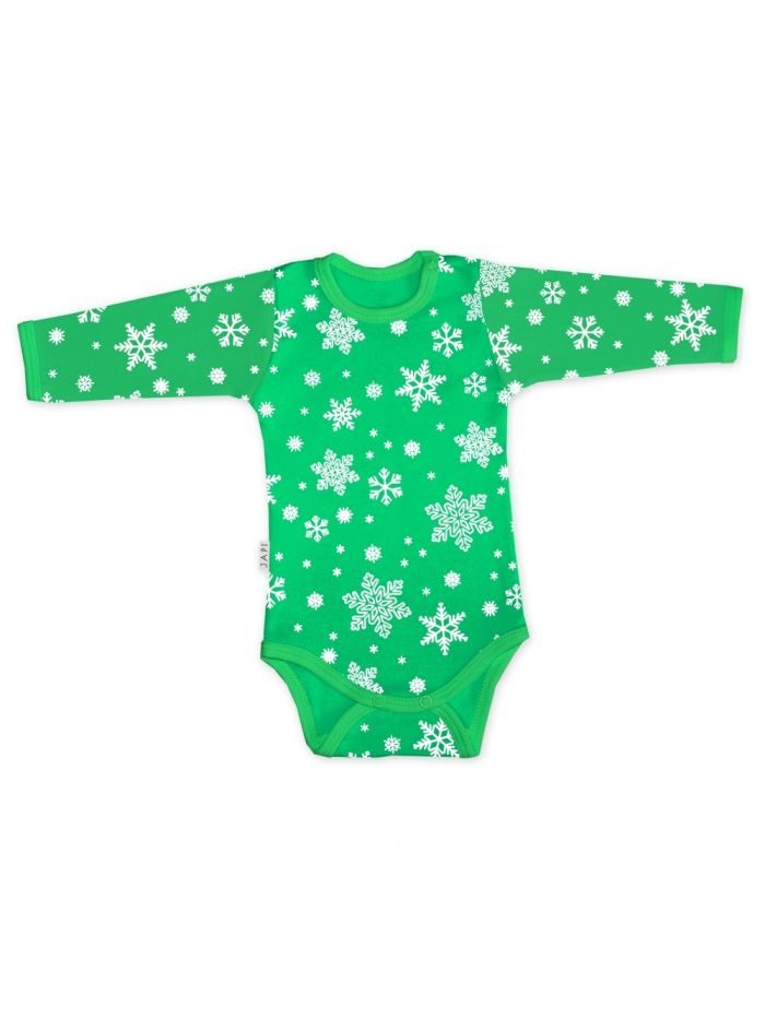 Detské body CARIBO s dlhým rukávom - 062 - Zelená