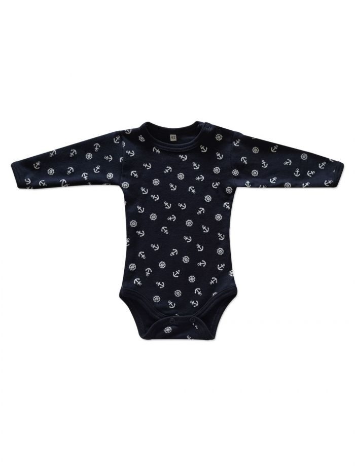 Detské body ANCHOR s dlhým rukávom - 104 - Tmavá modrá 3