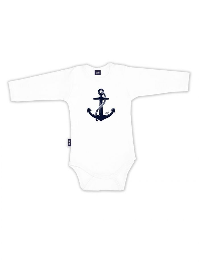 Detské body NAUTICAL s dlhým rukávom - 068 - Biela