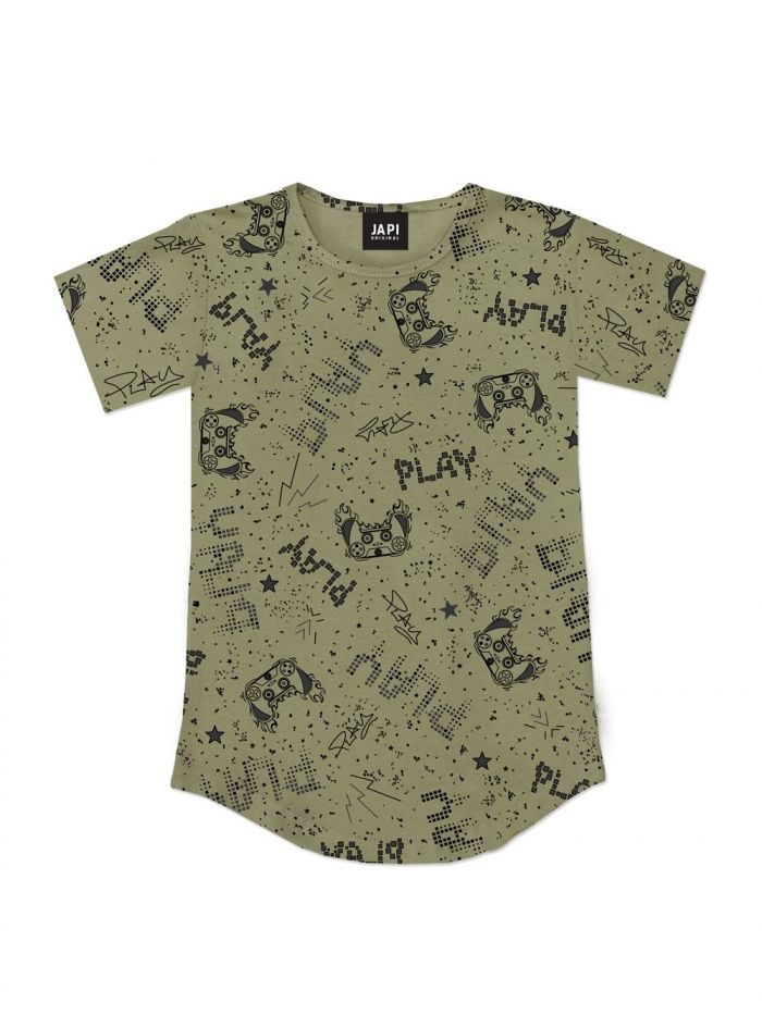 Chlapčenské tričko GAME s krátkym rukávom - 098 - Khaki 1