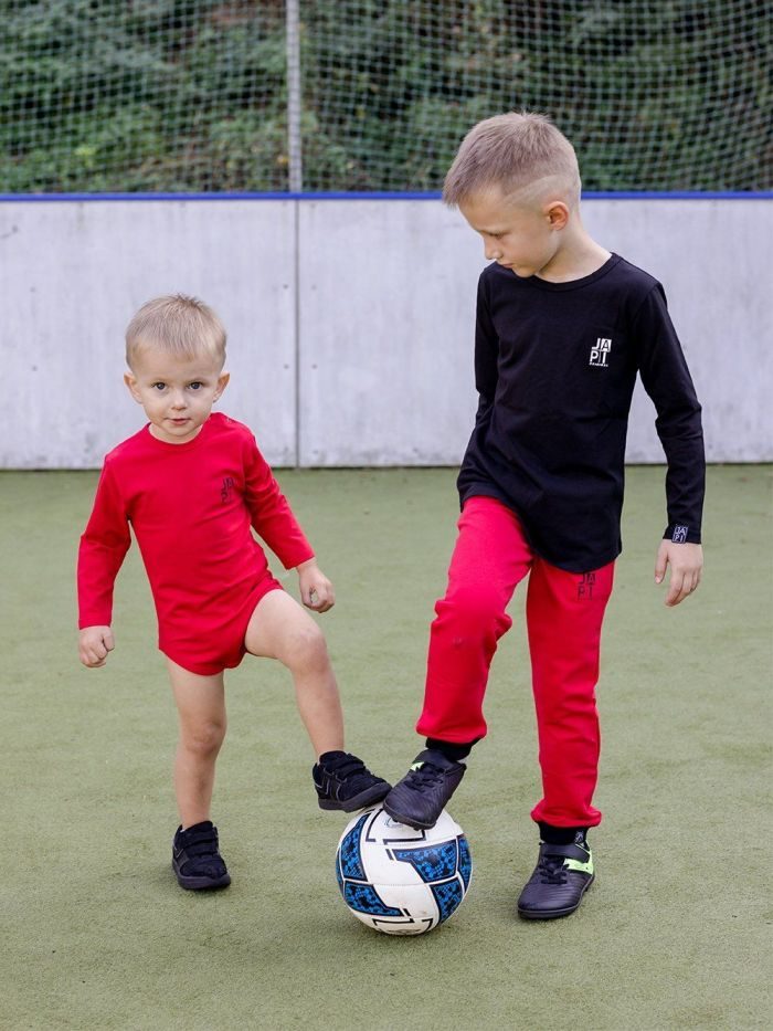 Detské body 1F FOOTBALL s dlhým rukávom - 074 - Červená