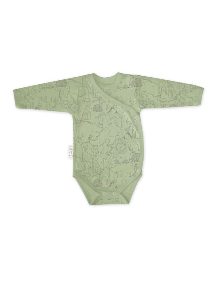 Detské body prekladacie SAFARI s dlhým rukávom - 062 - Zelená 5