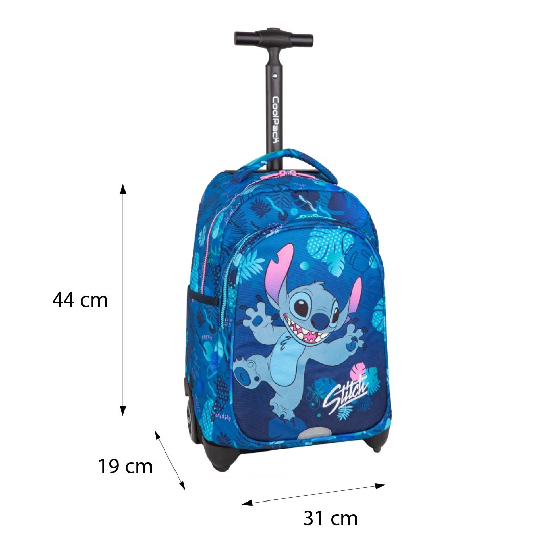 Školská taška Jack na kolieskach Stitch Blue – Obrázok 2