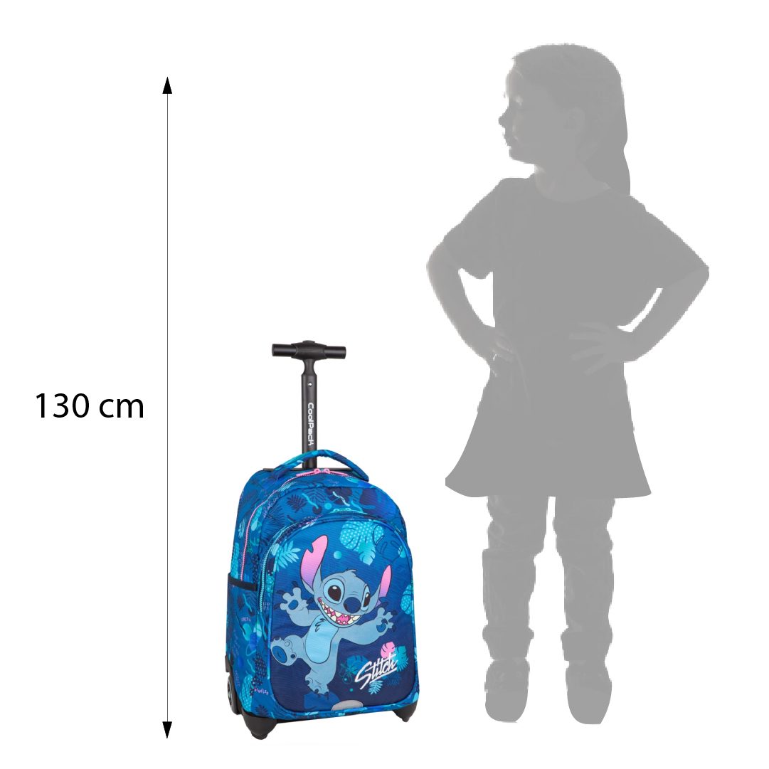 Školská taška Jack na kolieskach Stitch Blue – Obrázok 5