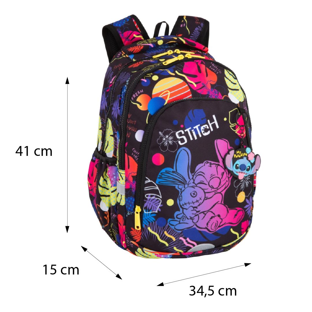 Školská taška Prime 41 cm Stitch Black – Obrázok 2