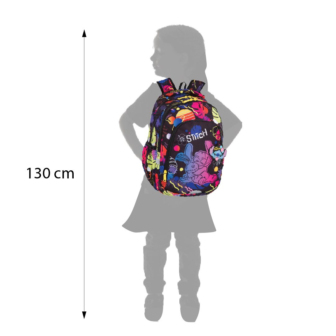 Školská taška Prime 41 cm Stitch Black – Obrázok 5