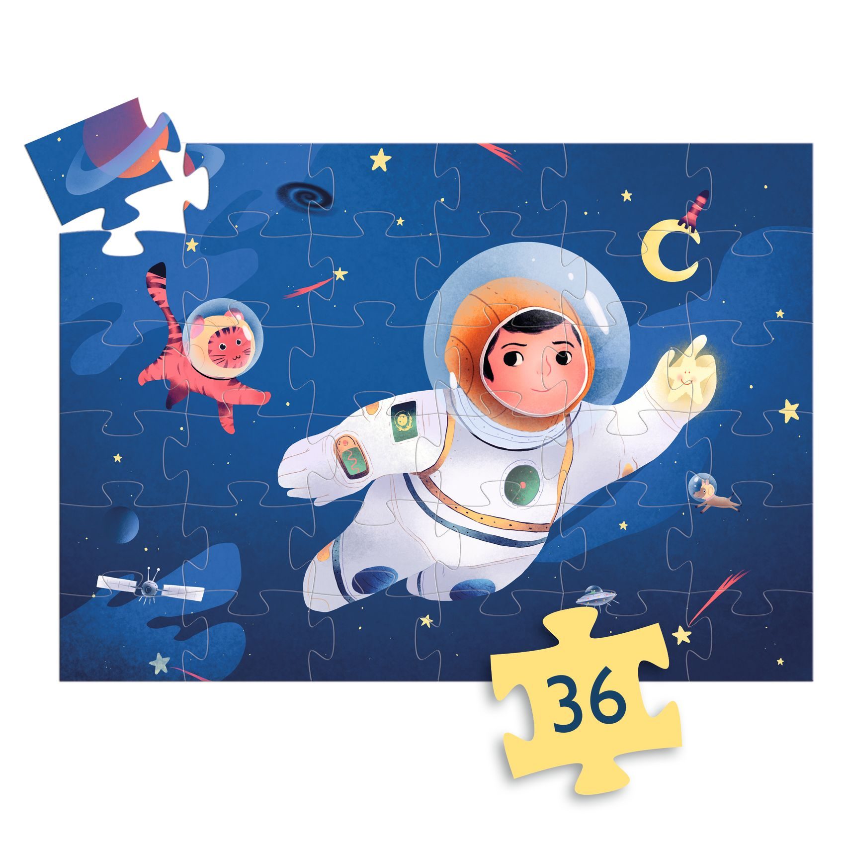 Siluetové puzzle Astronaut na Mesiaci 36 ks – Obrázok 4