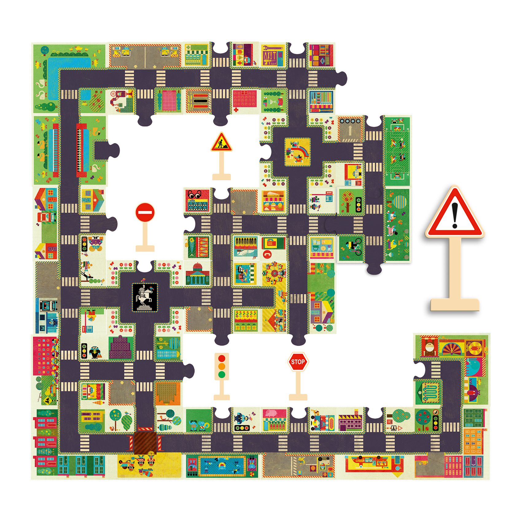 Skladacia puzzle dráha na hranie Mesto – Obrázok 2