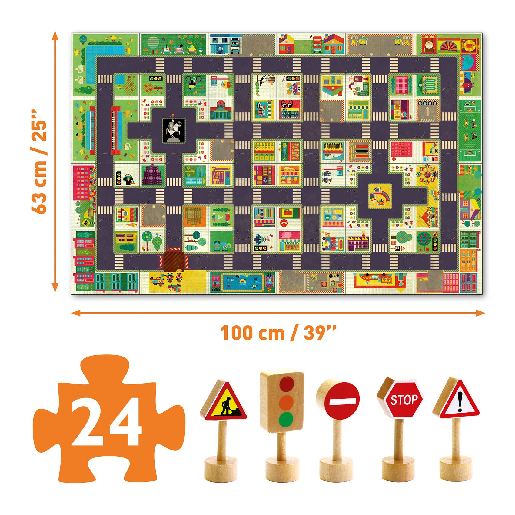 Skladacia puzzle dráha na hranie Mesto – Obrázok 3