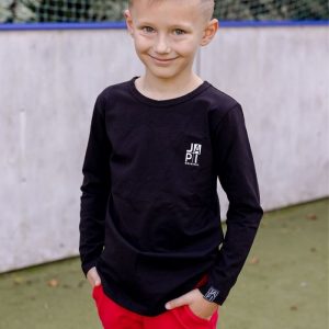 Chlapčenské tričko 1F FOOTBALL s dlhým rukávom - 104 - Čierna