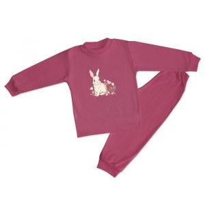 Dievčenské pyžamo SWEET BUNNY - 110 - Tmavá ružová