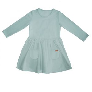 Dievčenské šaty 1F GIRLS COLORS s dlhým rukávom - 092 - Mineral zelená