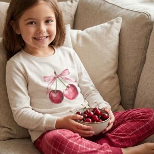Dievčenské pyžamo SWEET CHERRY - 104 - Bordová