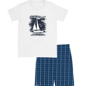 Chlapčenské pyžamo NAUTICAL DREAM s krátkym rukávom - 128 - Modrá